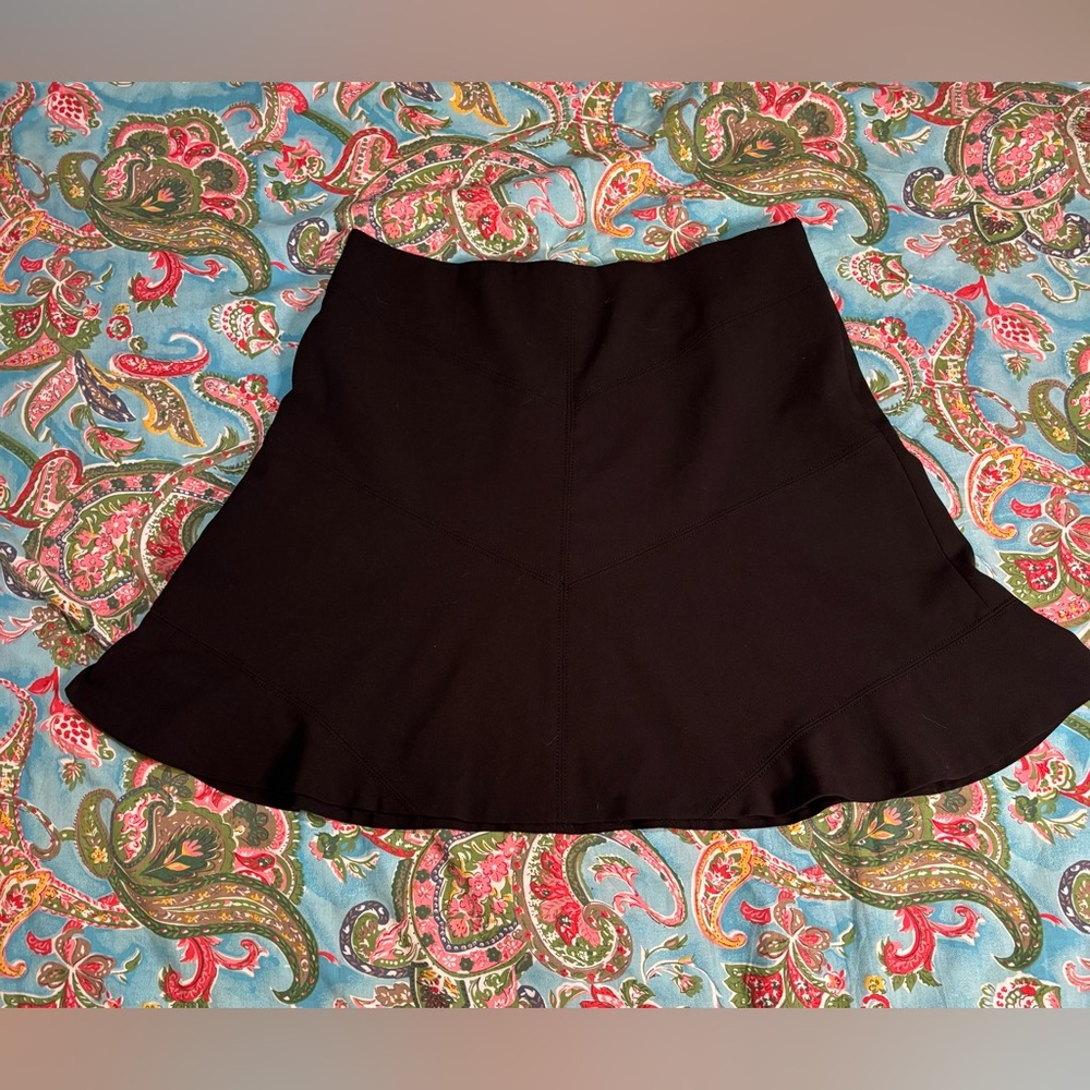 LOFT black MINI SKIRT flare RUFFLE shaped SIZE 12